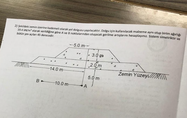 ekildeki zemin zerine kademeli olarak yol dolgusu