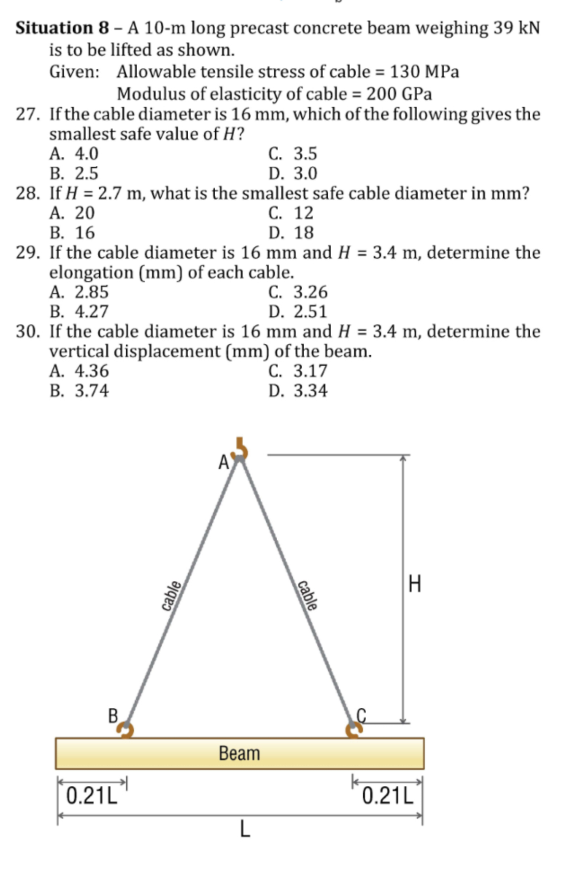 Situation 8 - A 1 0 - m long precast concrete