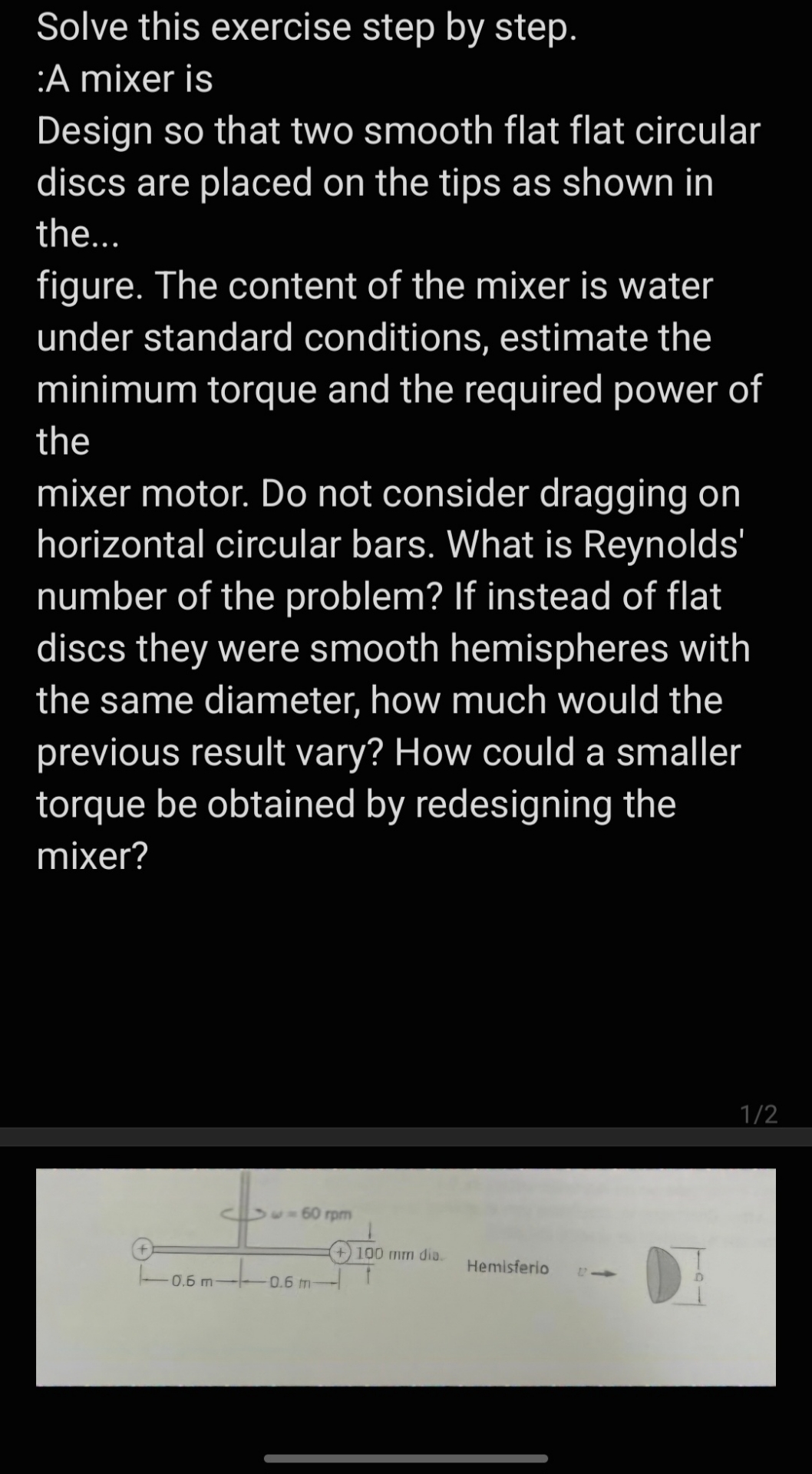Solve this exercise step by step. :A mixer is