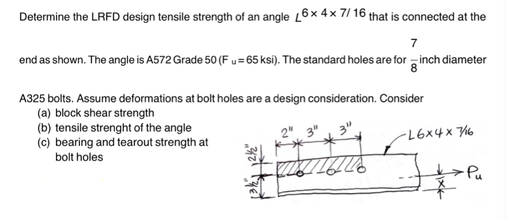 Determine the LRFD design tensile strength of an