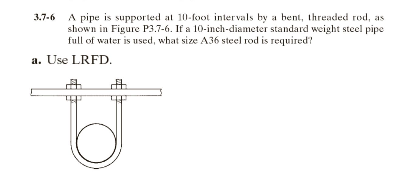 3 . 7 - 6 A pipe is supported at 1 0 - foot