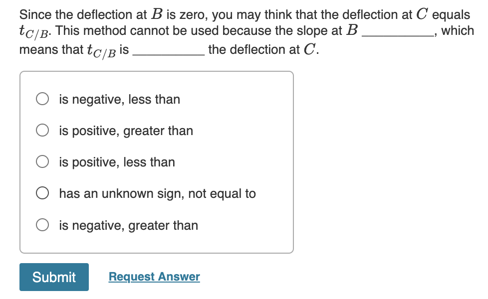 Since the deflection at B is zero, you may think