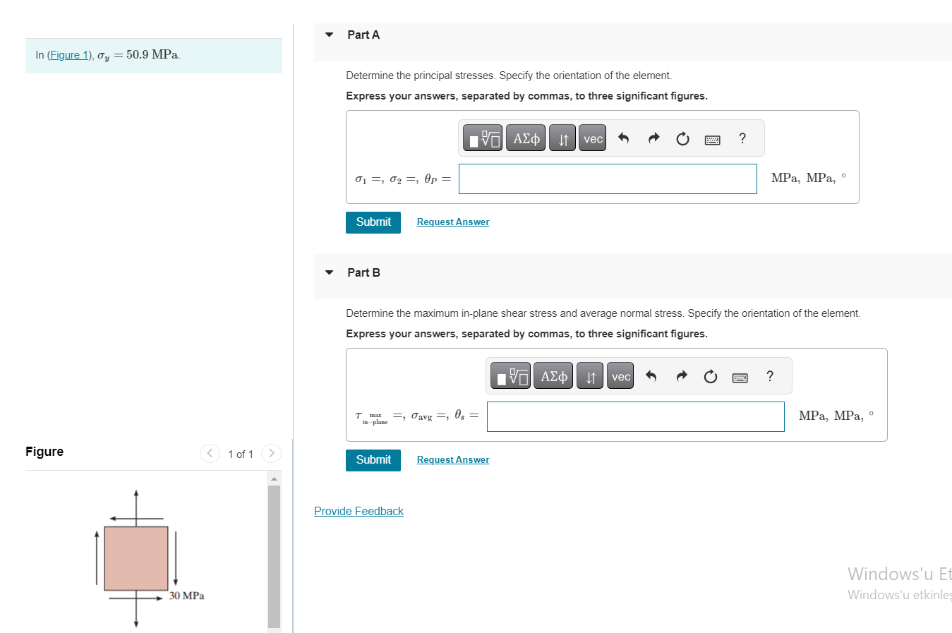 l n ( Figure 1 ) y = 5 0 . 9 MPa. Part A