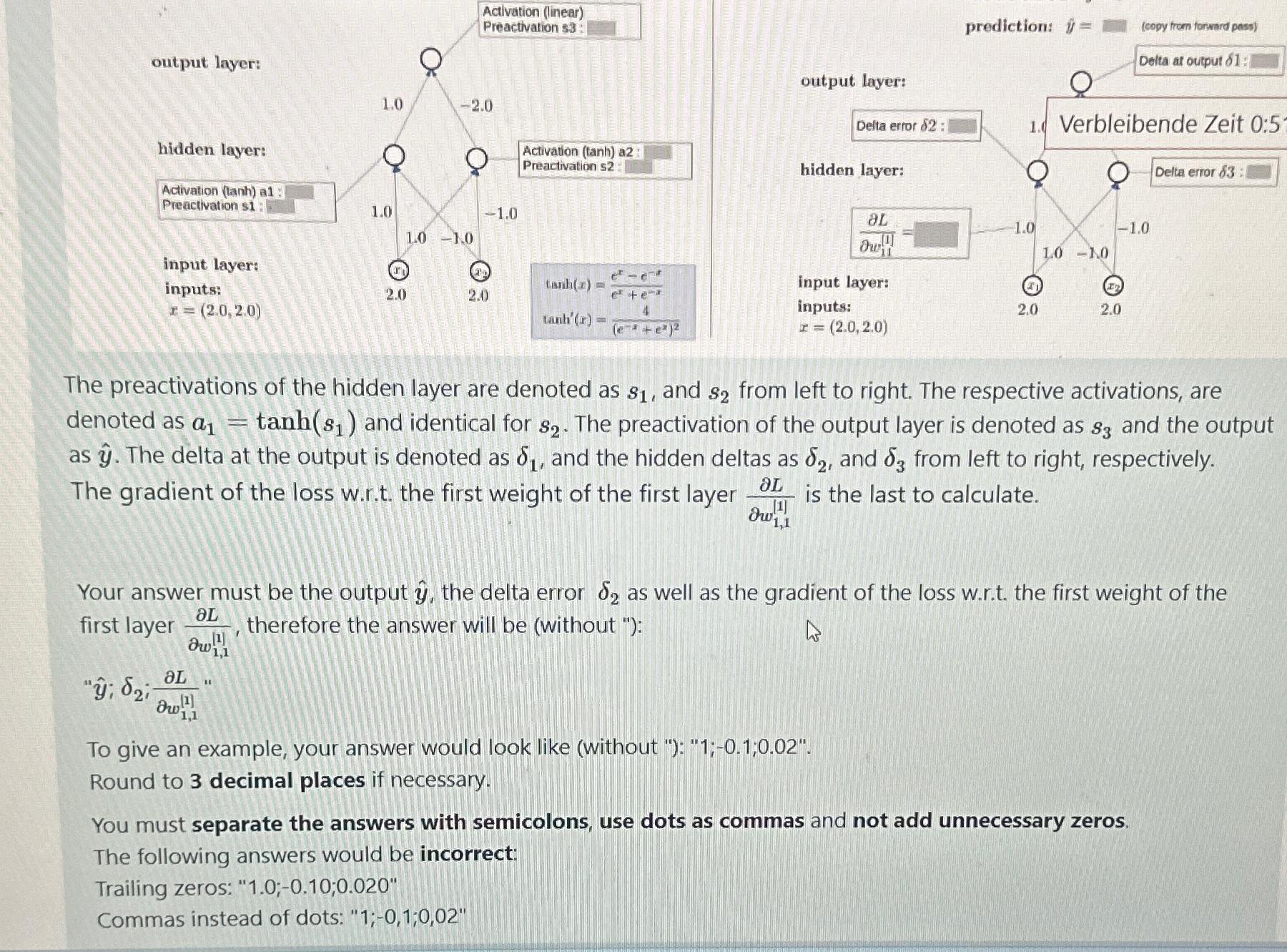 The preactivations of the hidden layer are