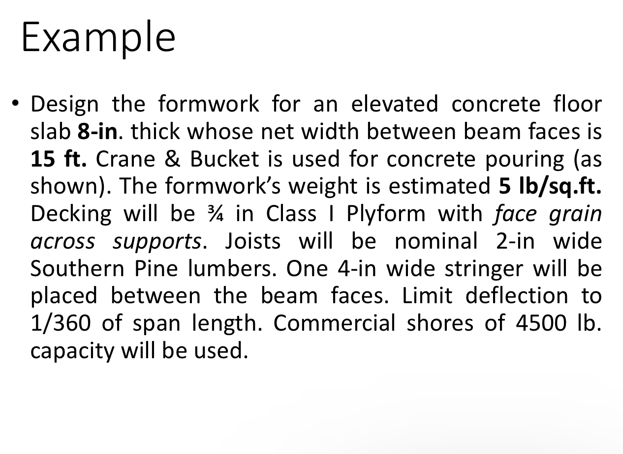 ( note , for the spacing of joists, the answer