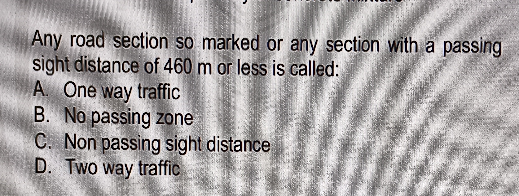 Any road section so marked or any section with a