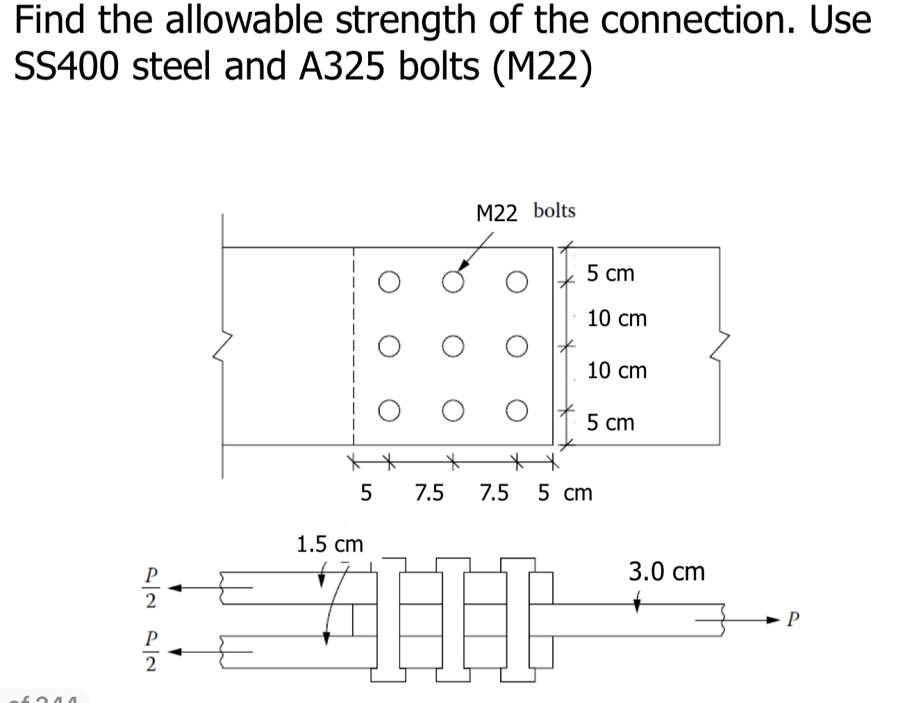 Find the allowable strength of the connection.