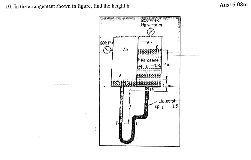 In the arrangement shown in figure, find the