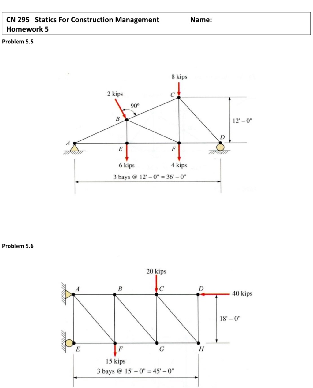 CN 2 9 5 Statics For Construction Management