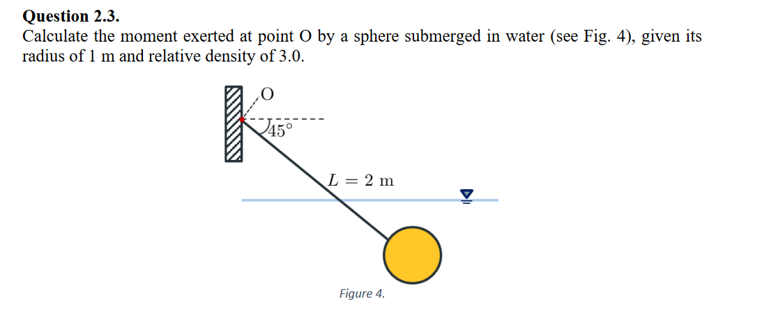 Question 2 . 3 . Calculate the moment exerted at