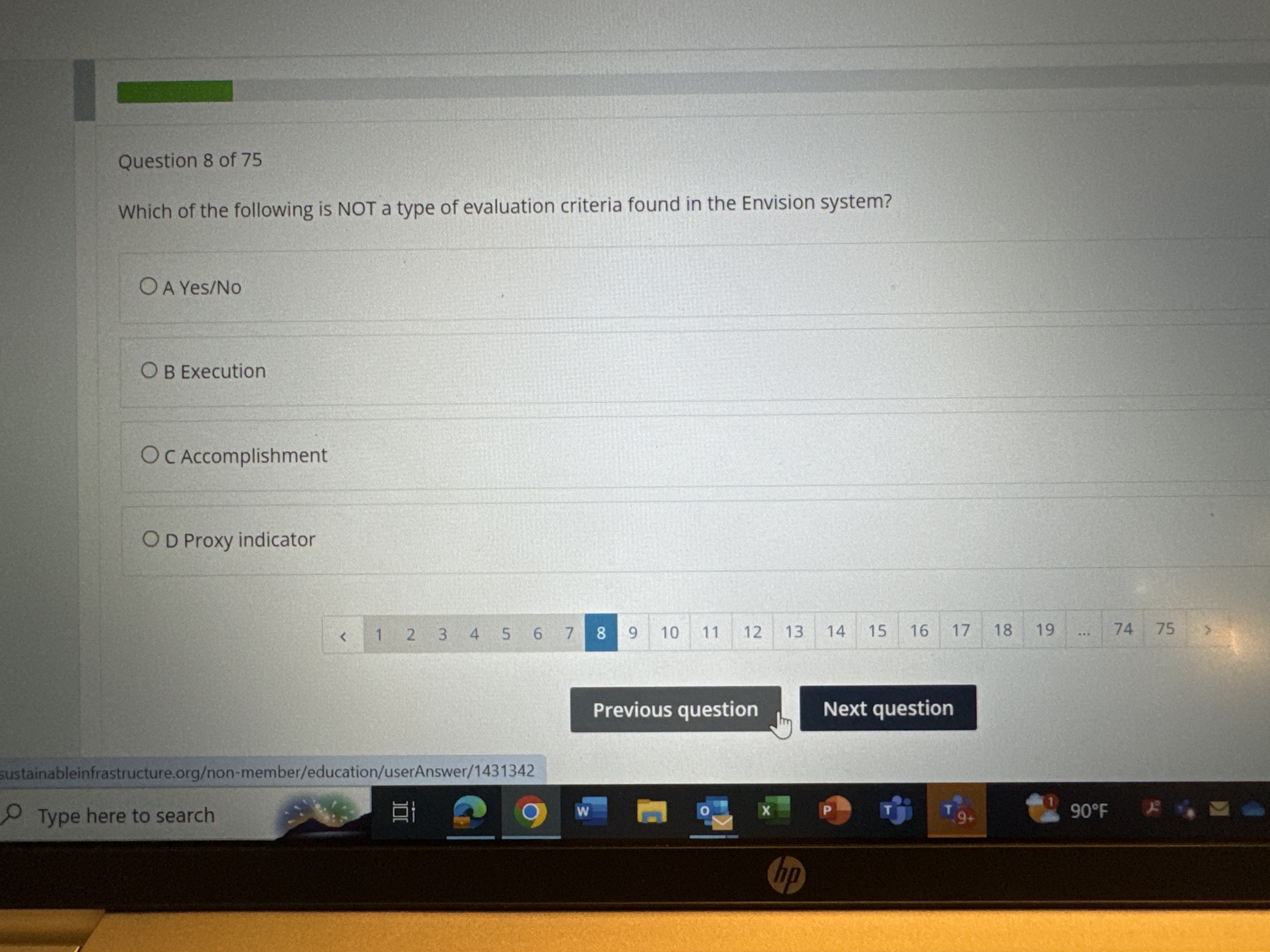 Question 8 of 7 5 Which of the following is NOT a