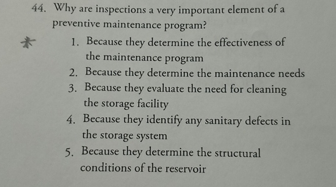 Why are inspections a very important element of a