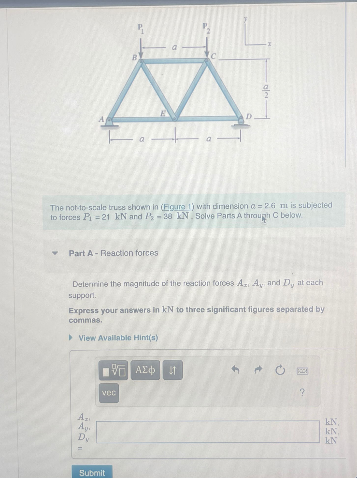 The not - to - scale truss shown in ( Figure 1 )