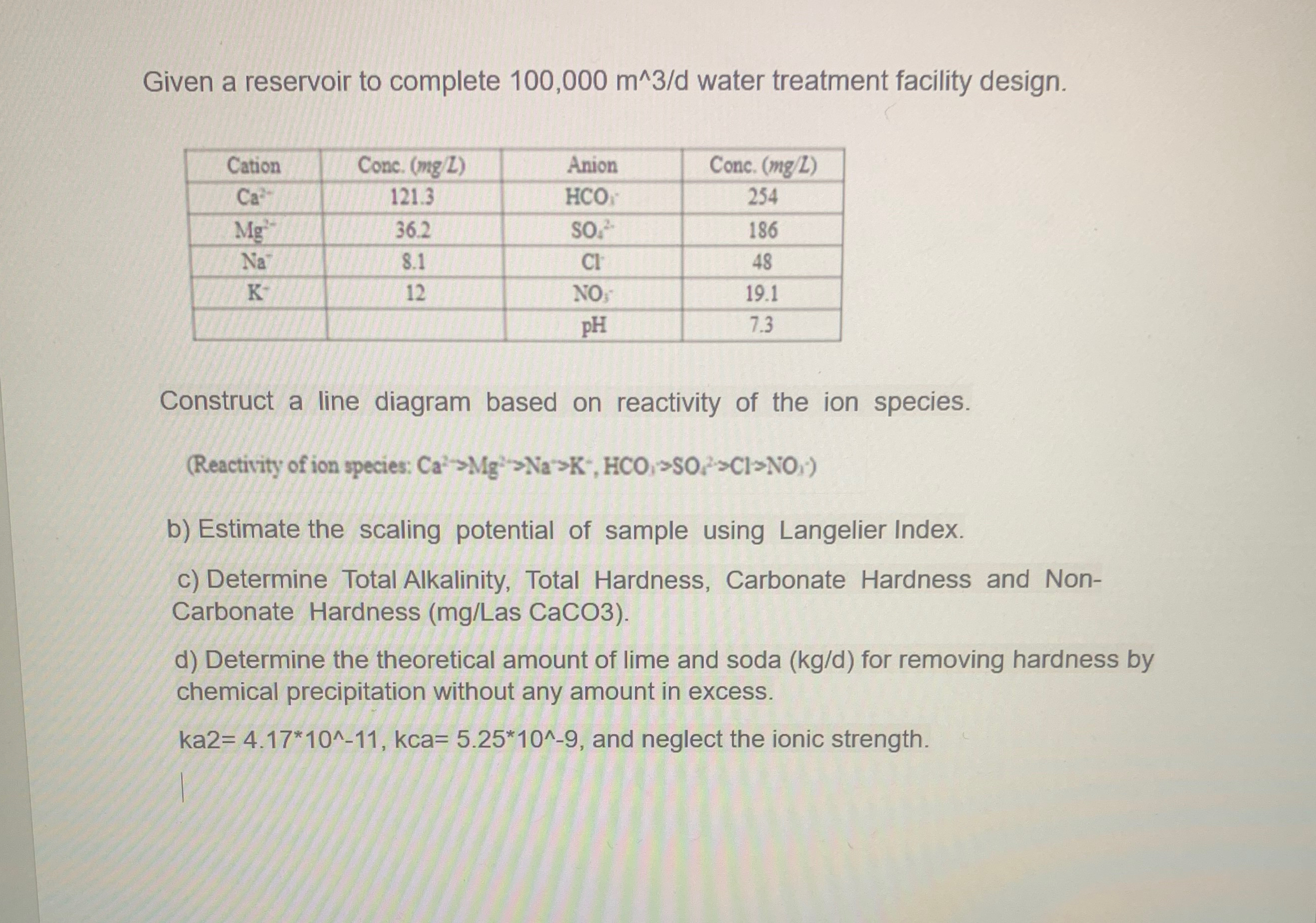 Given a reservoir to complete 1 0 0 , 0 0 0 m 3 d