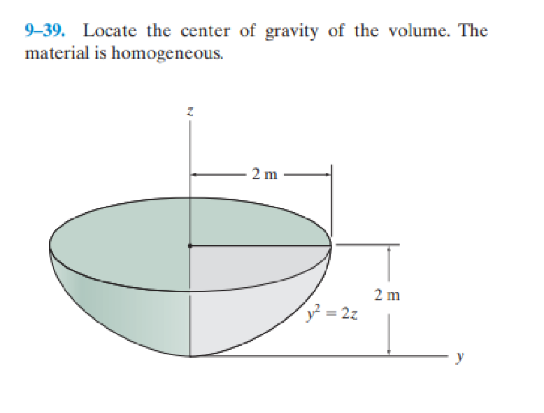 9 - 3 9 . Locate the center of gravity of the