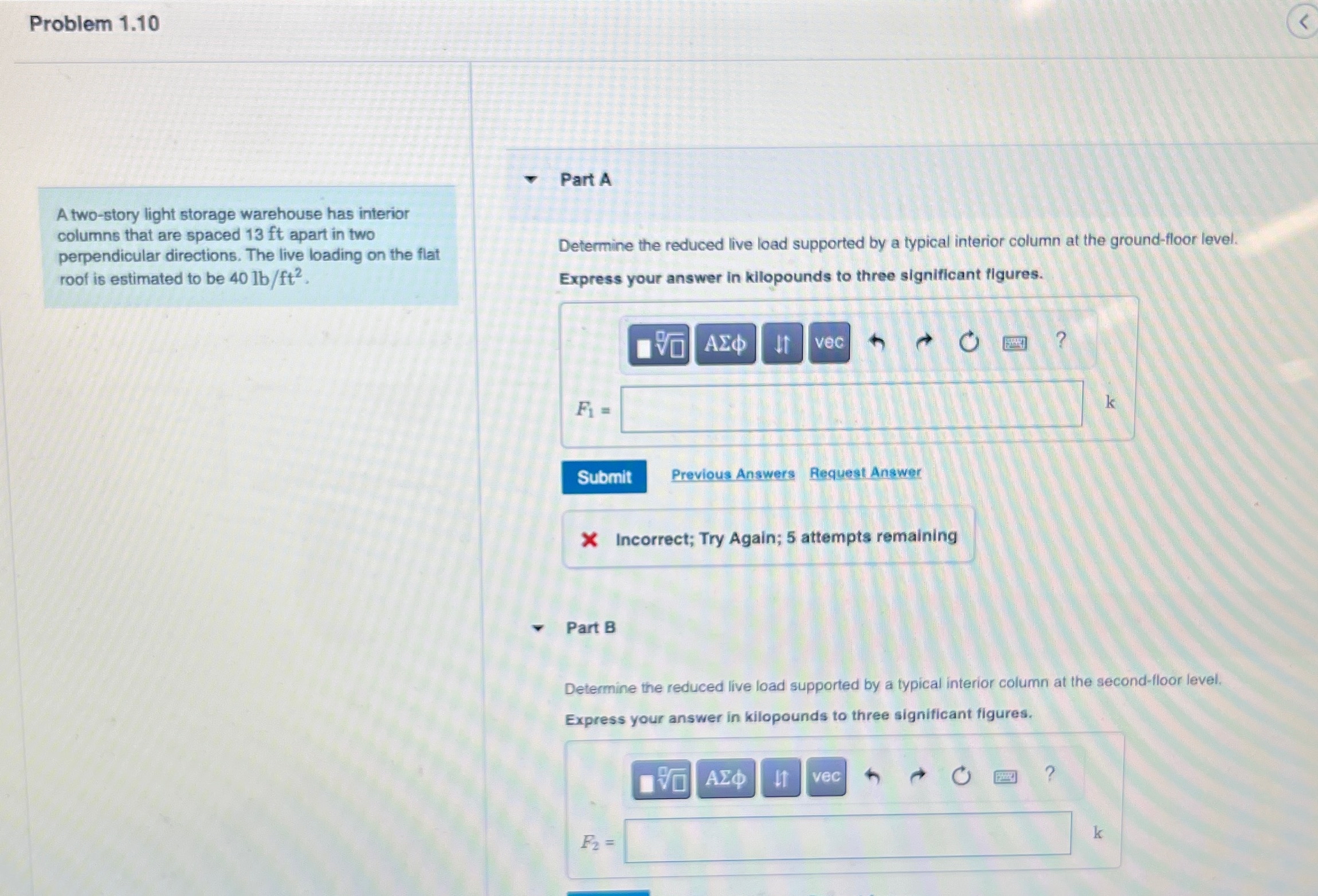 Problem 1 . 1 0 A two - story light storage