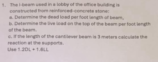 The l - beam used in a lobby of the office