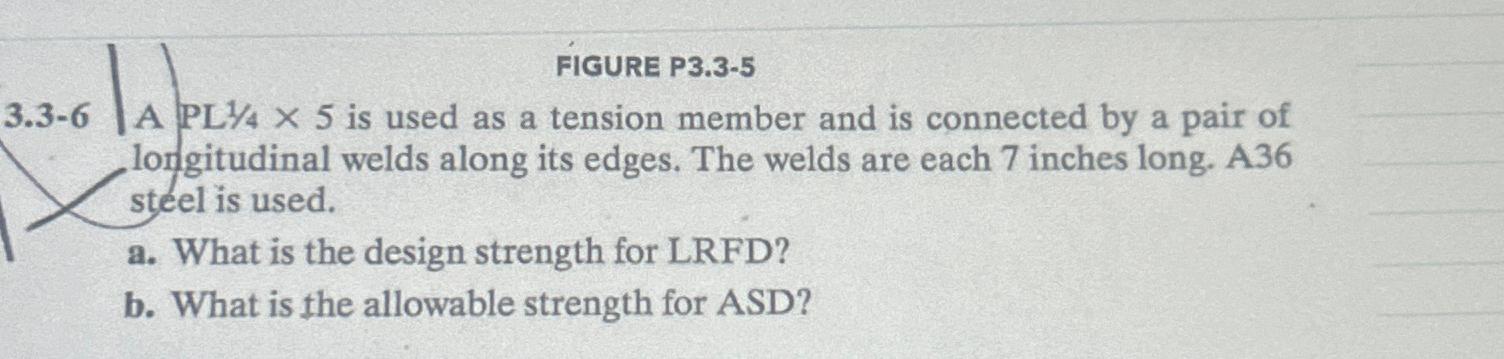 FIGURE P3.3-5\ 3.3-6 A PL (1)/(4)\\\\times 5 is