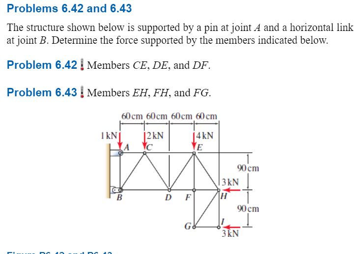 Problems 6 . 4 2 and 6 . 4 3 The structure shown