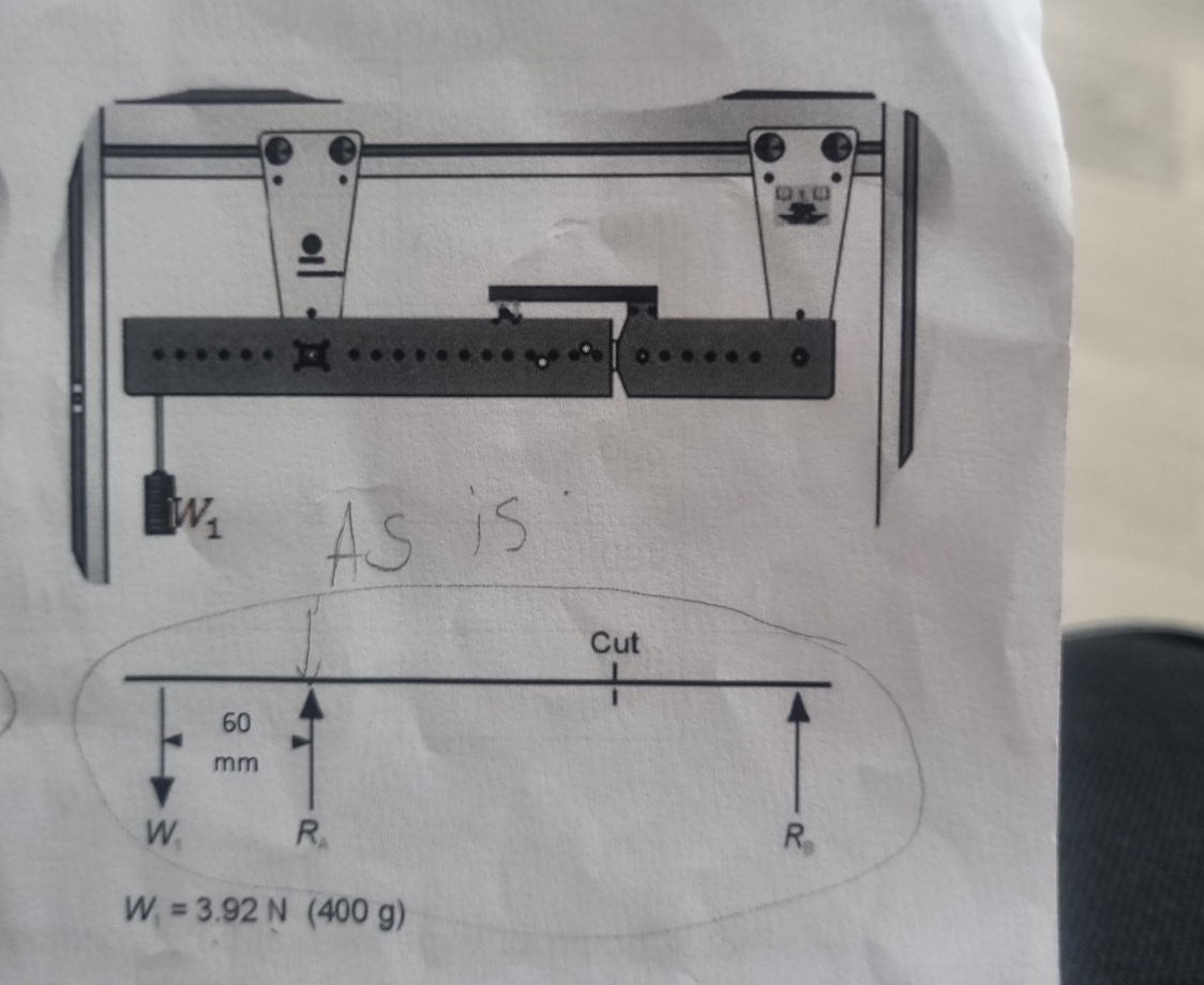 W 6 0 mmRAs i 5 W = 3 . 9 2 N ( 4 0 0 g ) CutR W