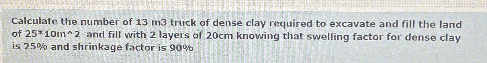 Calculate the number of 1 3 m 3 truck of dense