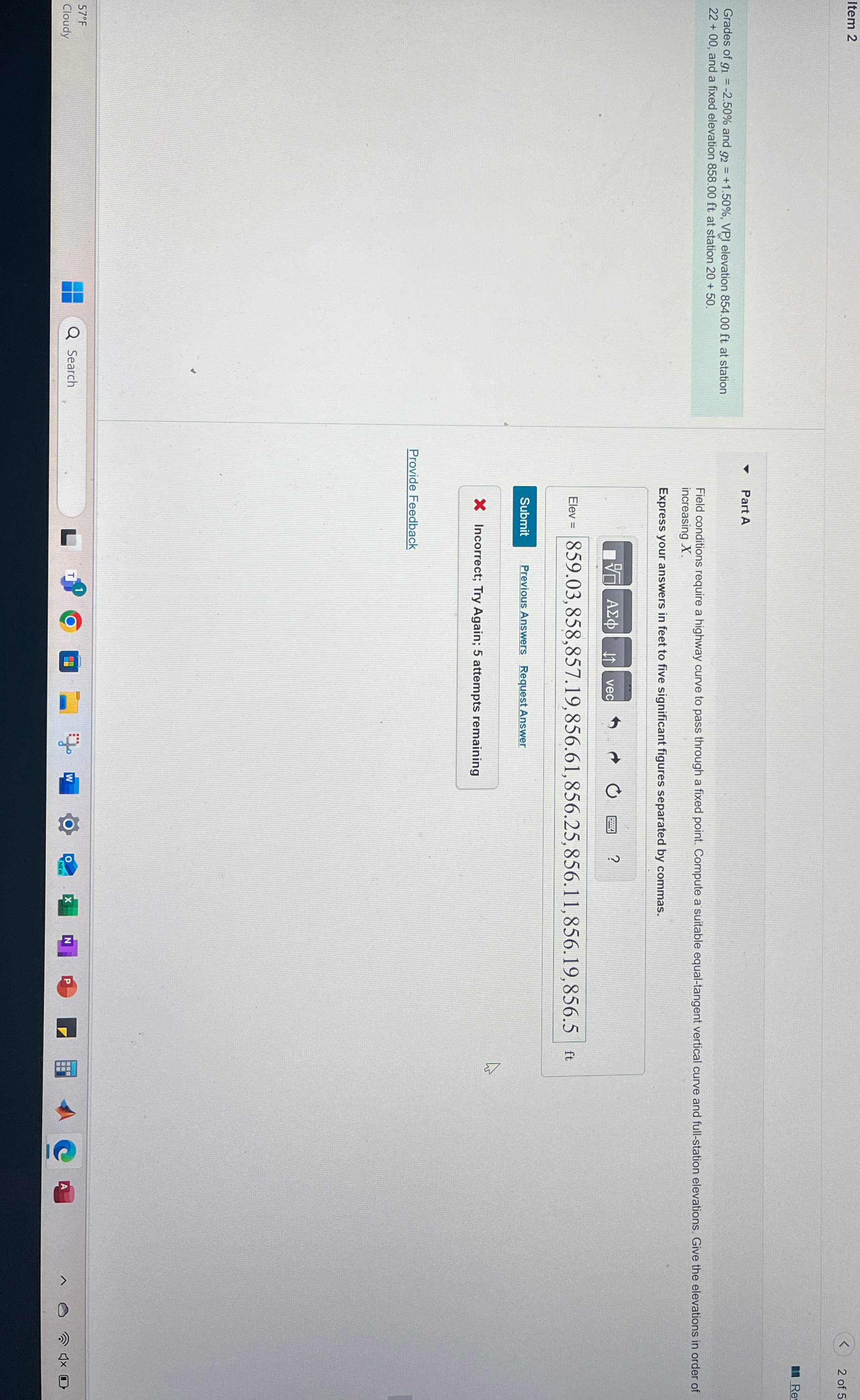 Item 2 2 of 5 Grades of g 1 = - 2 . 5 0 % and g 2