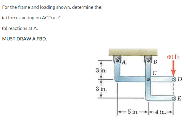 For the frame and loading shown, determine the: (
