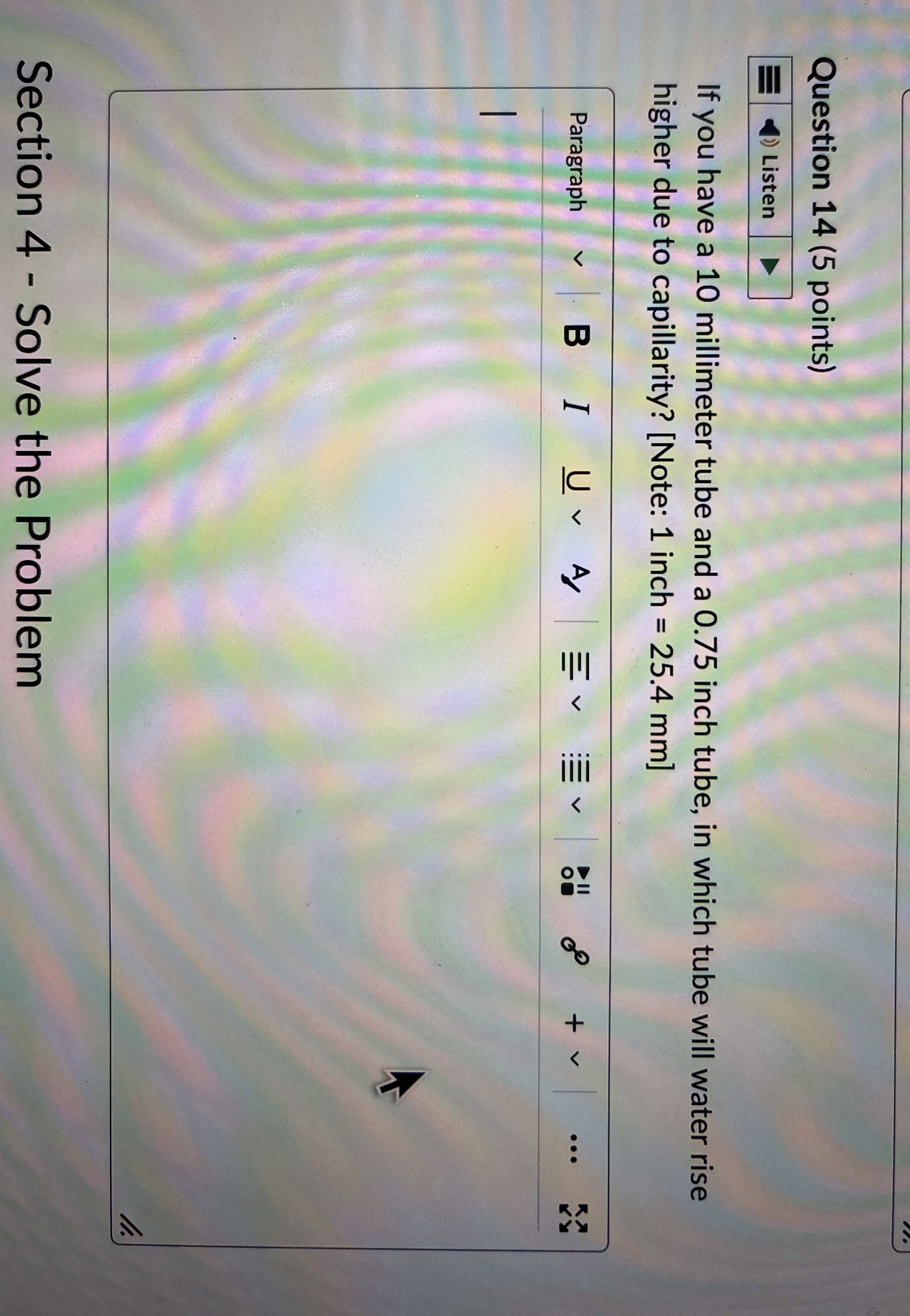 Question 1 4 ( 5 points ) If you have a 1 0
