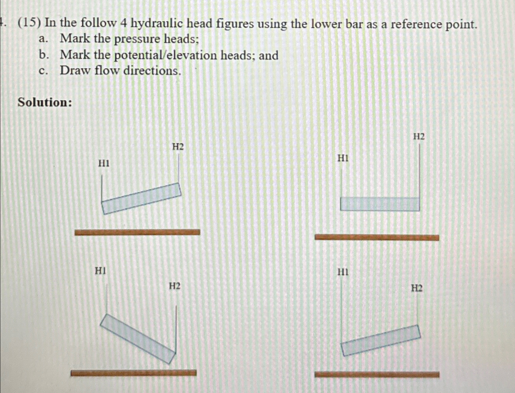 ( 1 5 ) In the follow 4 hydraulic head figures