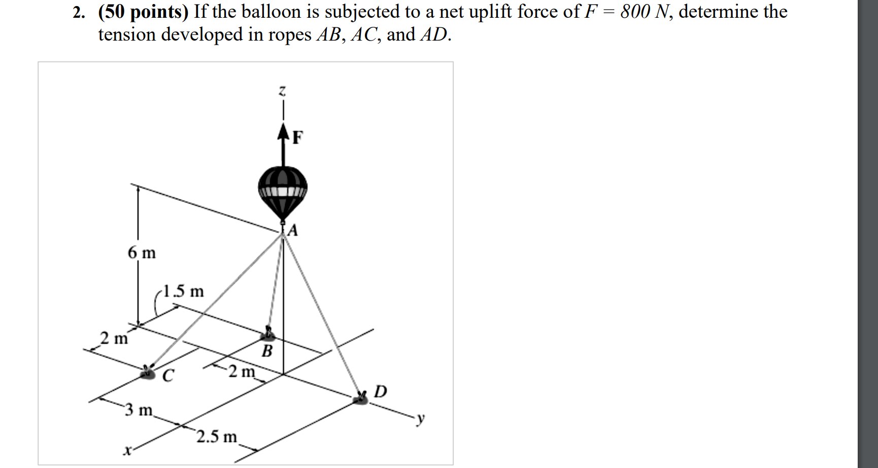 ( 5 0 points ) If the balloon is subjected to a