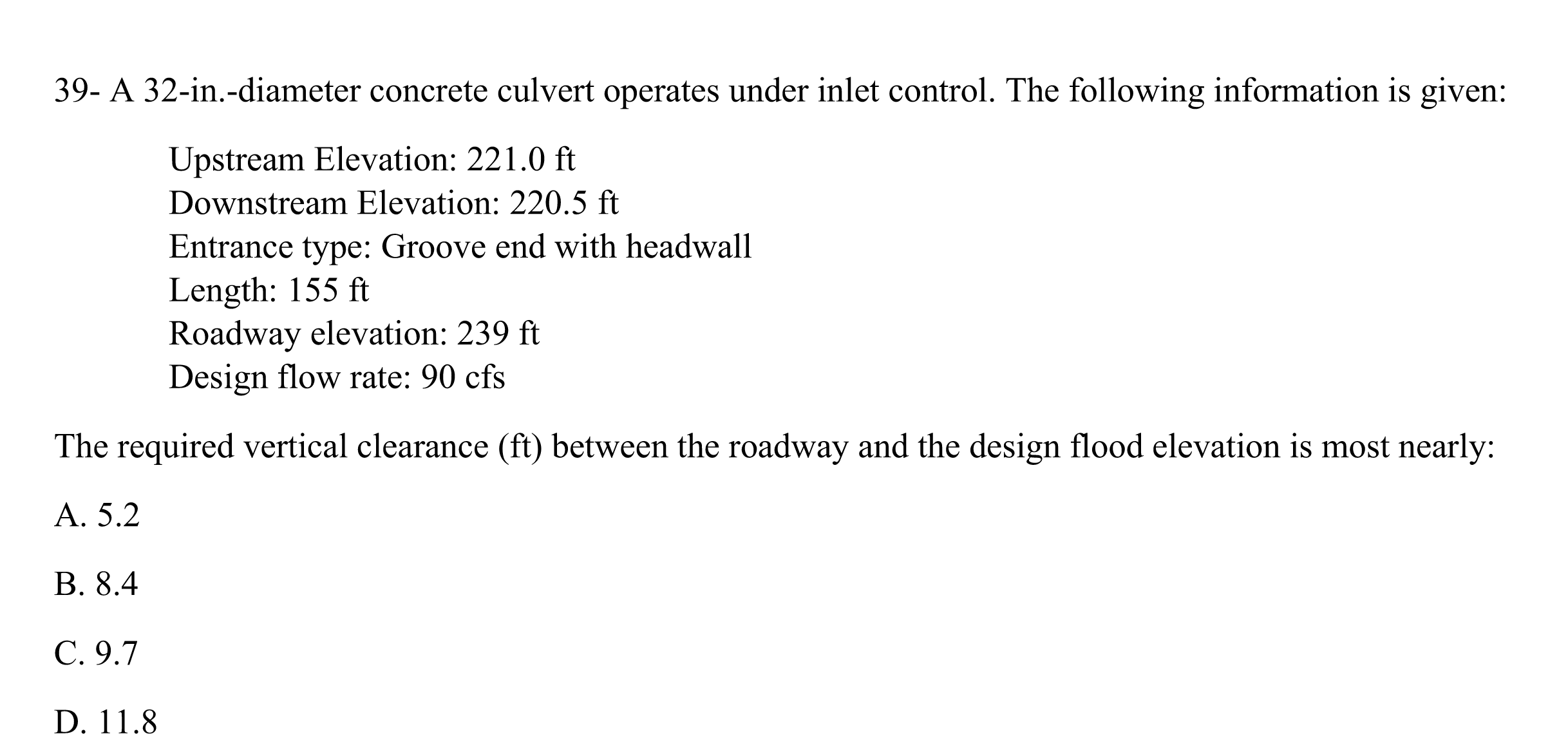 Solve using FHWA nomographs