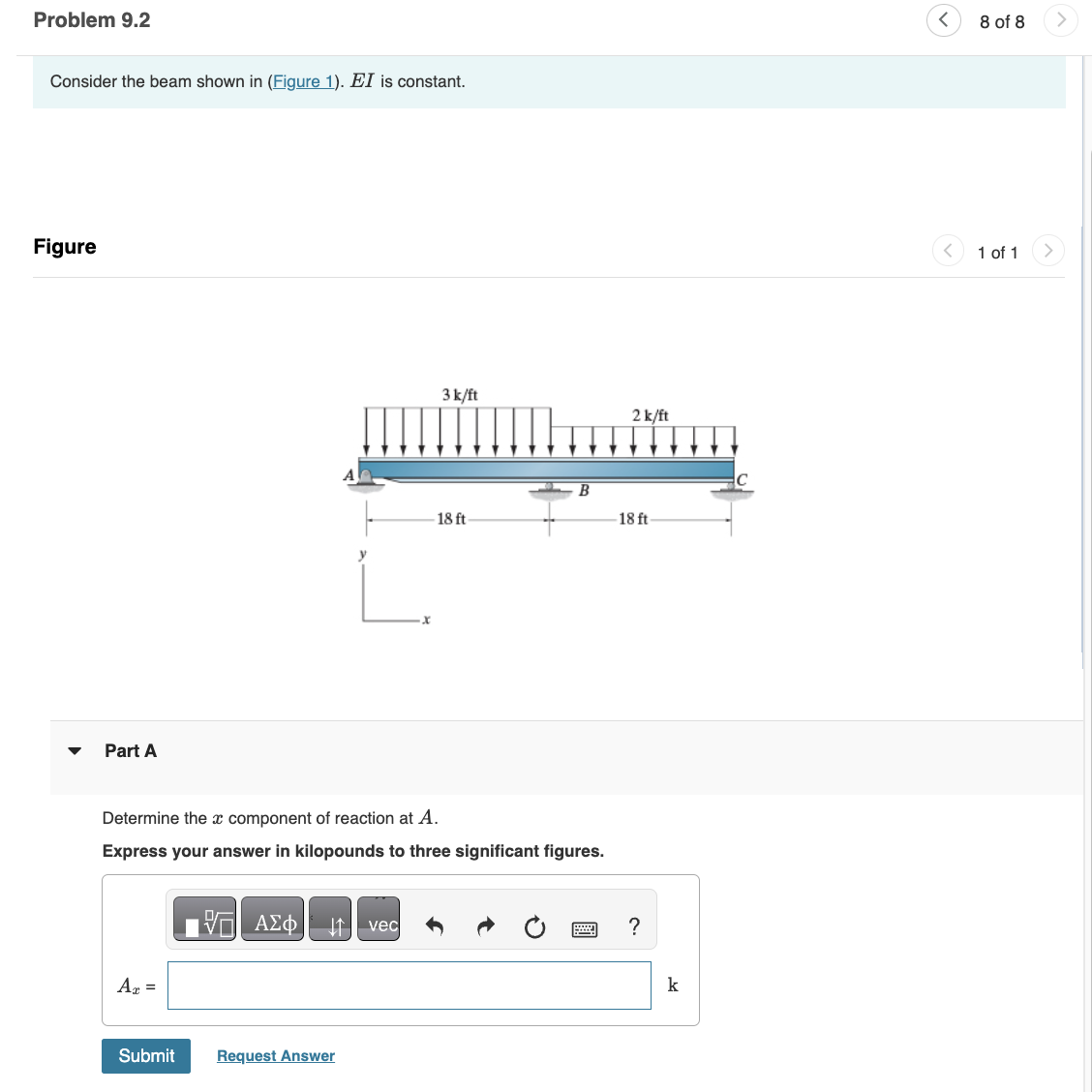 Consider the beam shown in ( Figure 1 ) . E I is