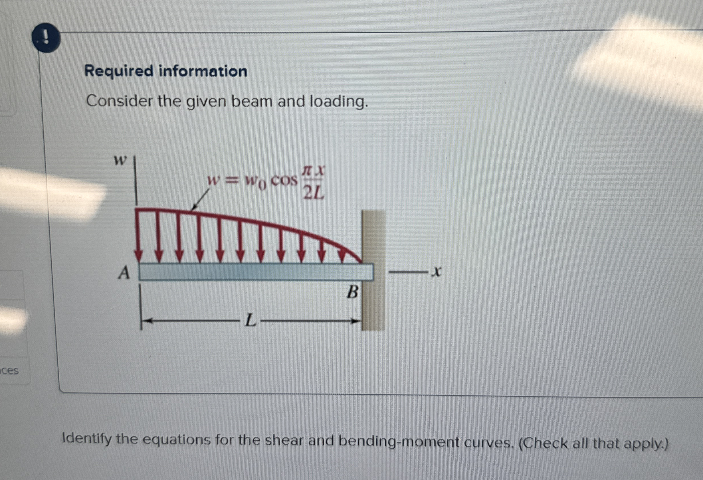 ! Required information Consider the given beam
