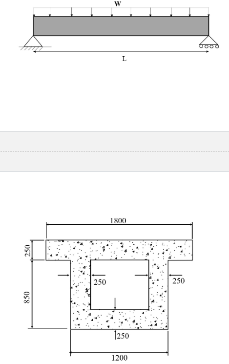 The reinforced concrete beam shown in Figure 2 is