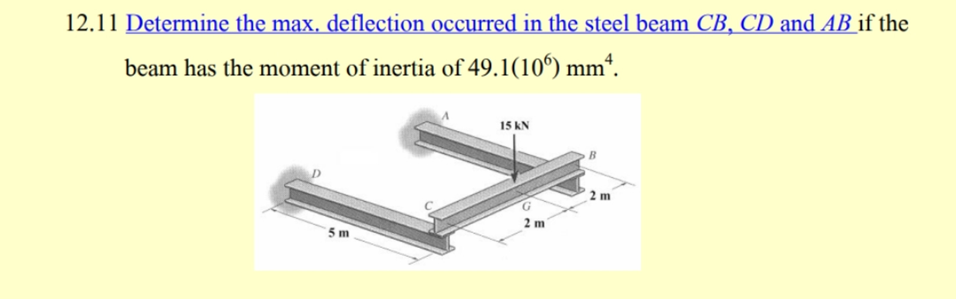 1 2 . 1 1 Determine the max. deflection occurred
