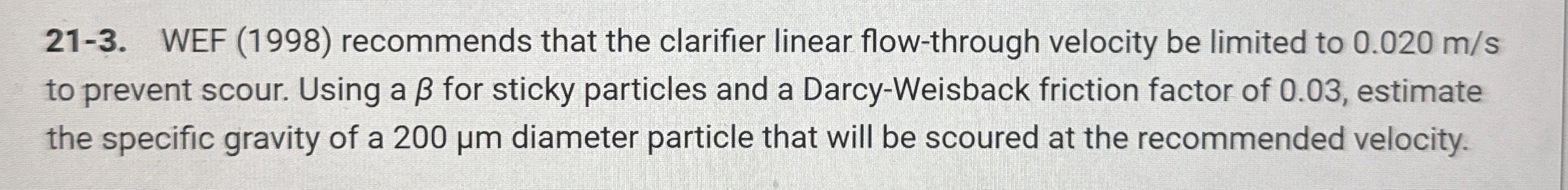 2 1 - 3 . WEF ( 1 9 9 8 ) recommends that the