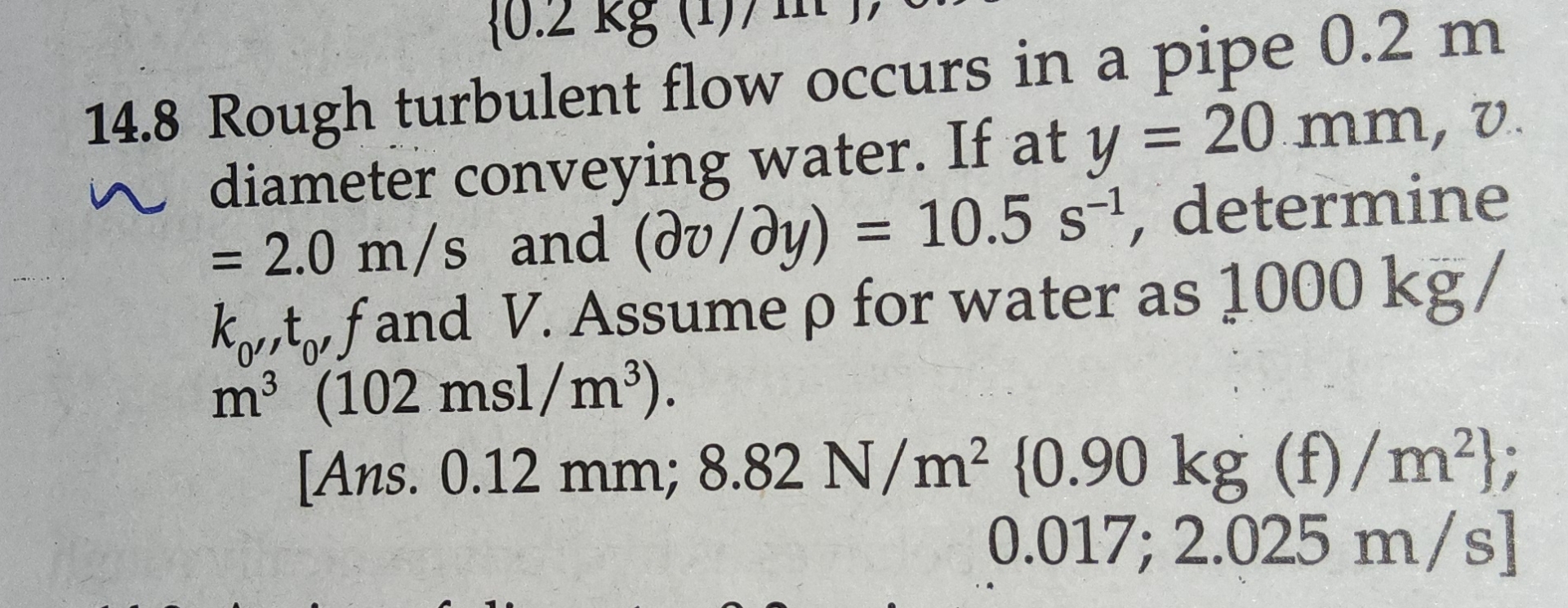 1 4 . 8 Rough turbulent flow occurs in a pipe 0 .