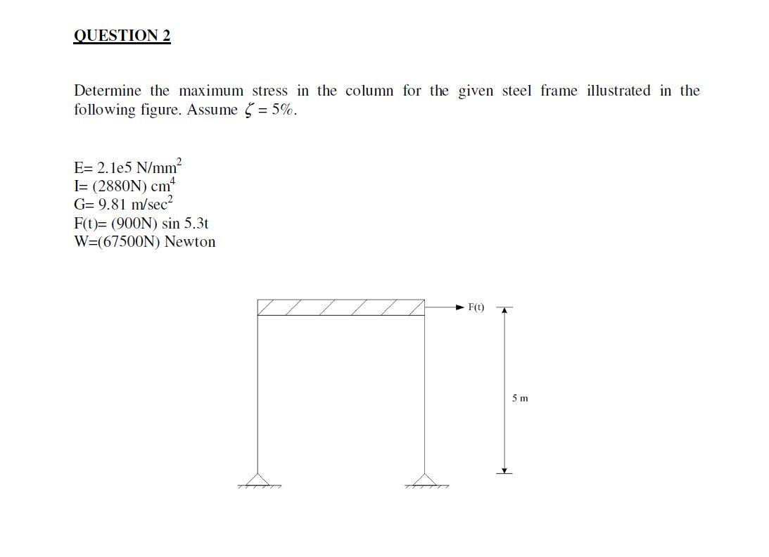Civil engineeringQUESTION 2 Determine the maximum