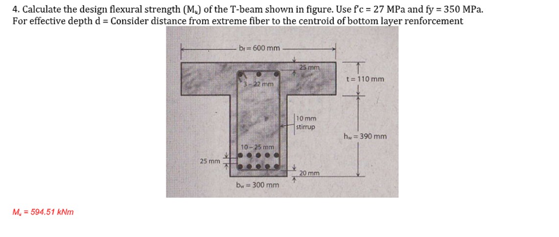 Calculate the design flexural strength ( M u ) of