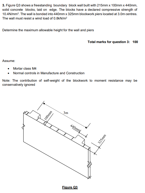 solve using eurocodesFigure Q 3 shows a