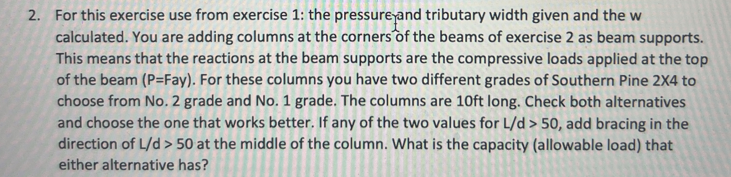 For this exercise use from exercise 1 : the