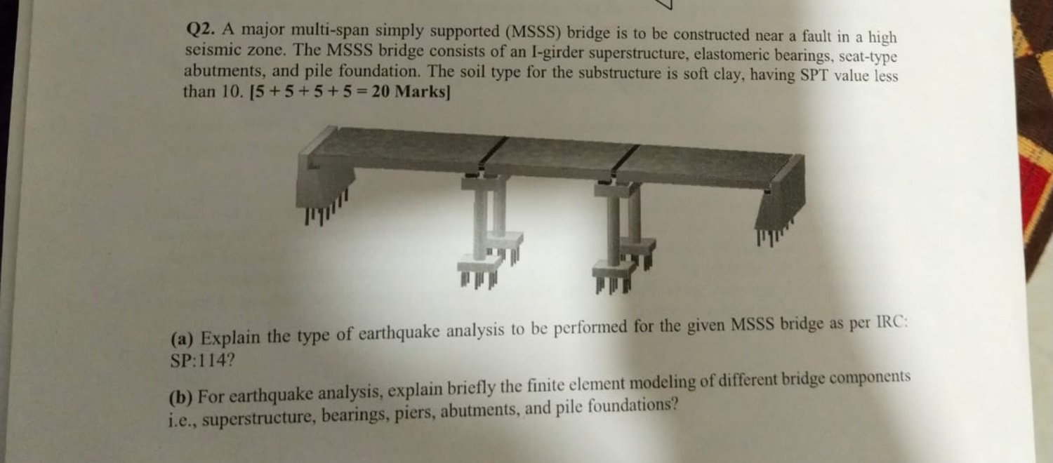 Q 2 . A major multi - span simply supported (