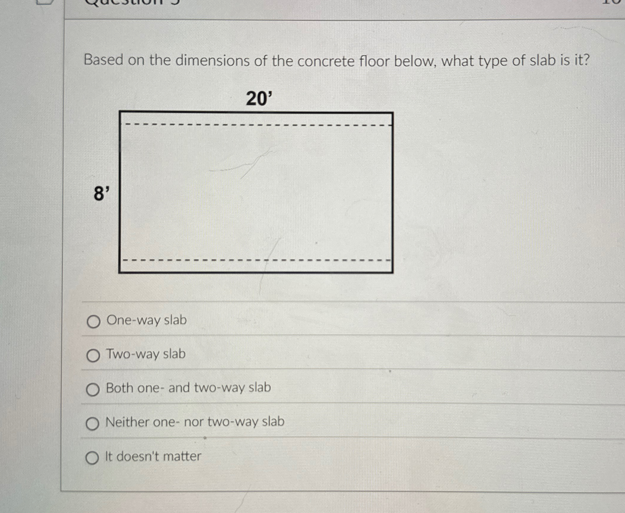 Based on the dimensions of the concrete floor