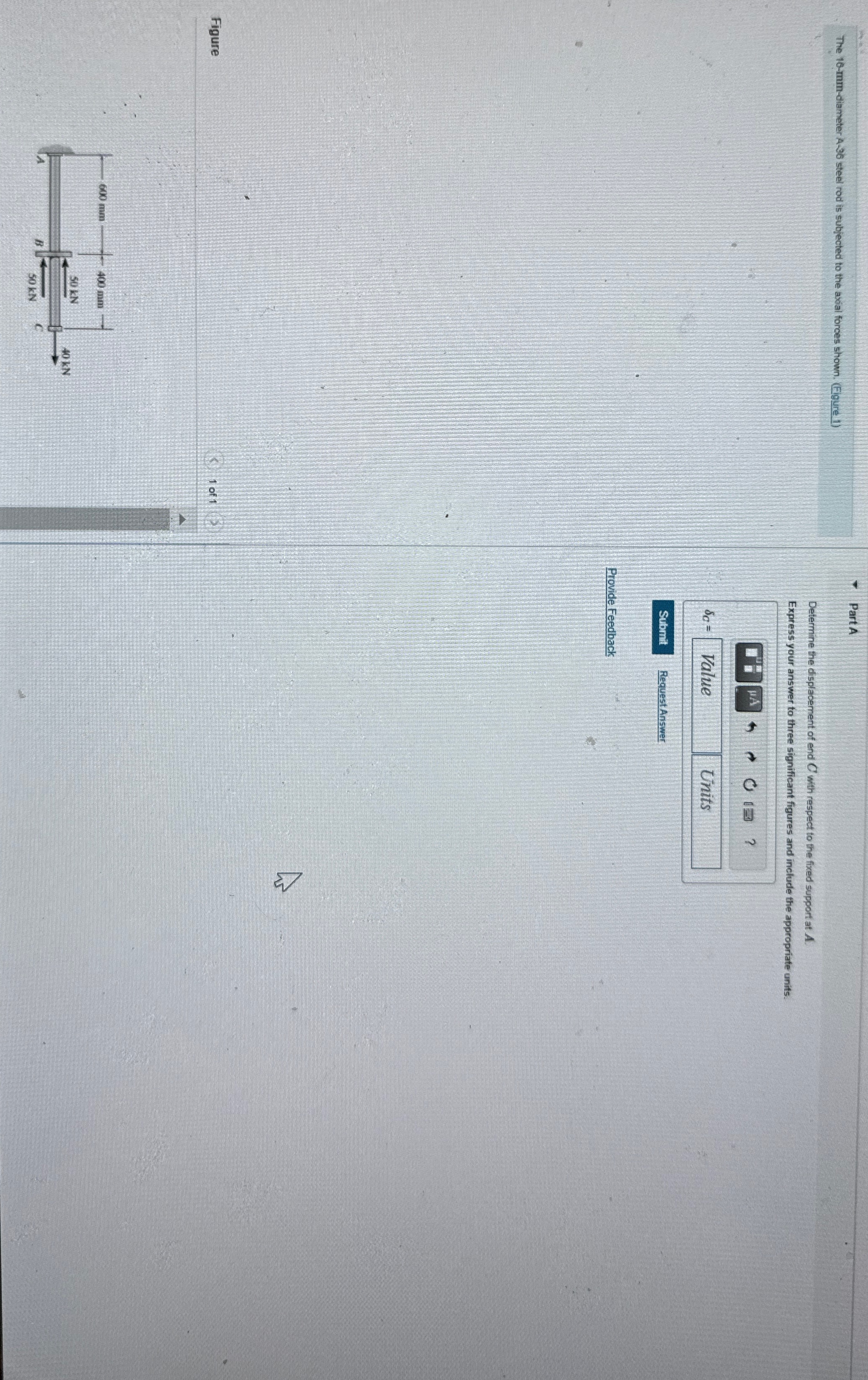 The 1 6 - m m - diameter A - 3 6 steel rod is