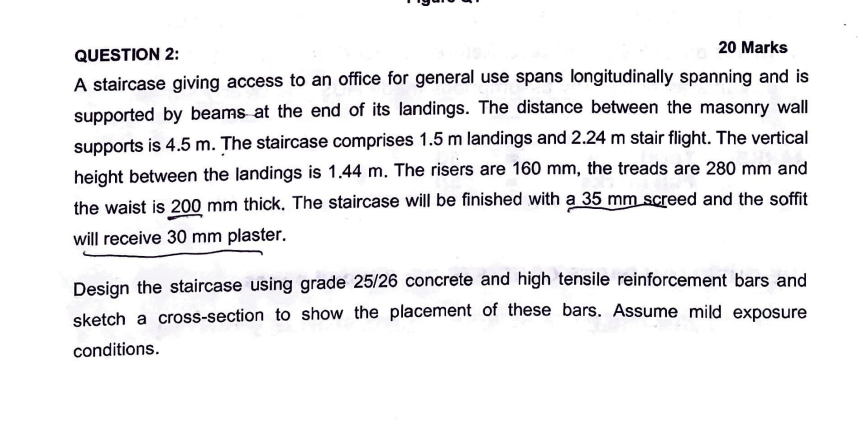 QUESTION 2 : A staircase giving access to an