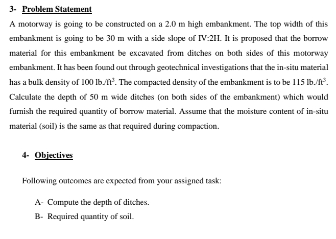 3 - Problem Statement A motorway is going to be