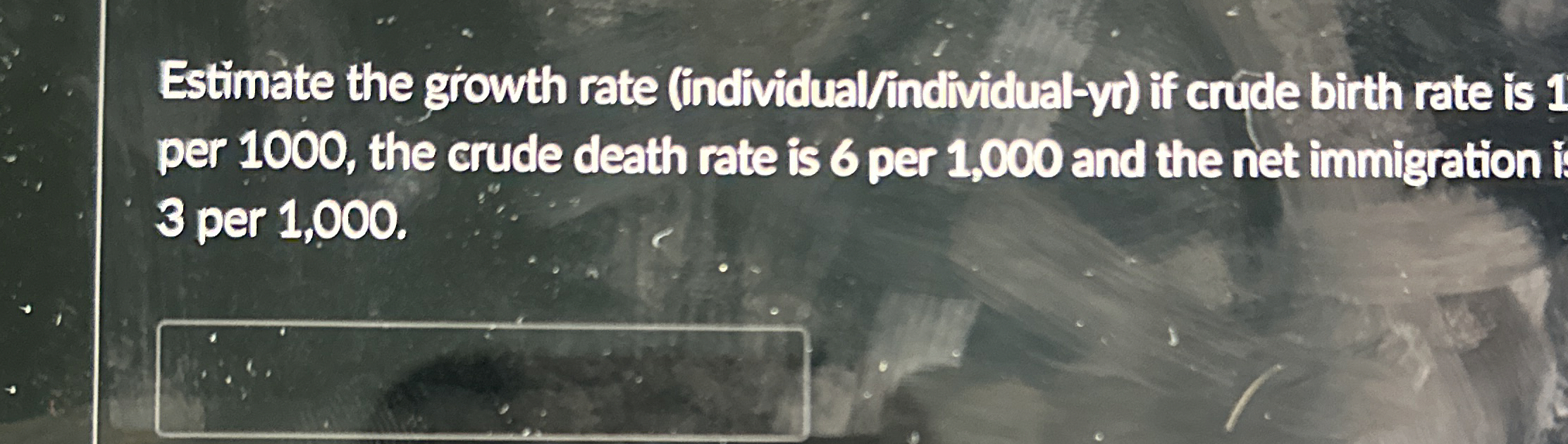 Estimate the giowth rate ( individual /