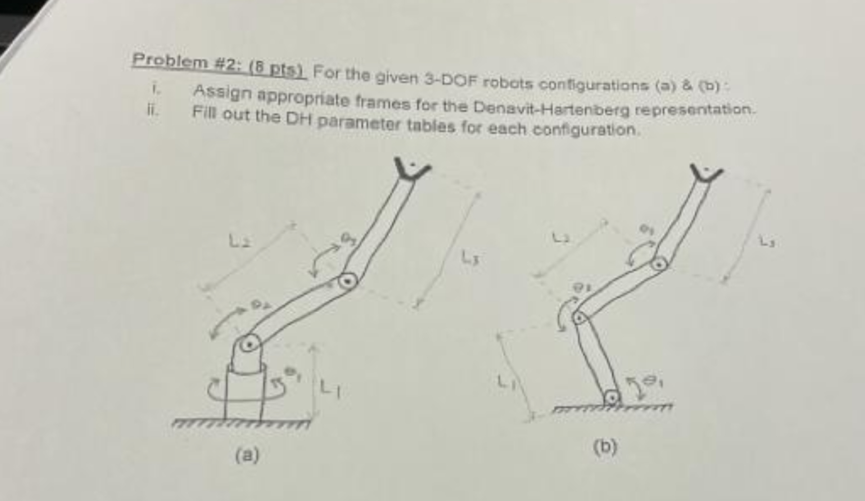 Problem # 2 : ( 8 pts ) . For the given 3 - DOF