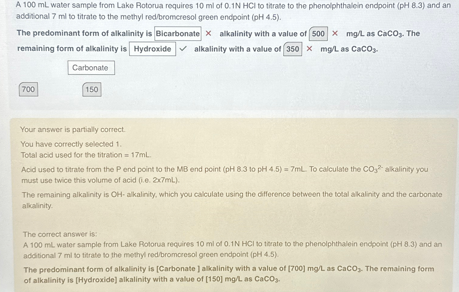 A 1 0 0 m L water sample from Lake Rotorua
