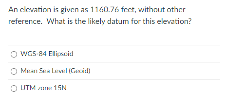 An elevation is given as 1 1 6 0 . 7 6 feet,